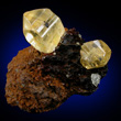 Yellow Anglesite Crystals on Matrix