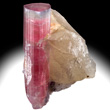 Pink Elbaite on Quartz