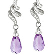 Dangling Amethyst & Diamond Earrings