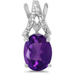 Oval Amethyst & Diamond Pendant