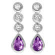 Amethyst White Topaz Silver Earrings