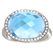 Blue Topaz and Diamond Ring