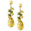 Citrine & Peridot Gold Earrings